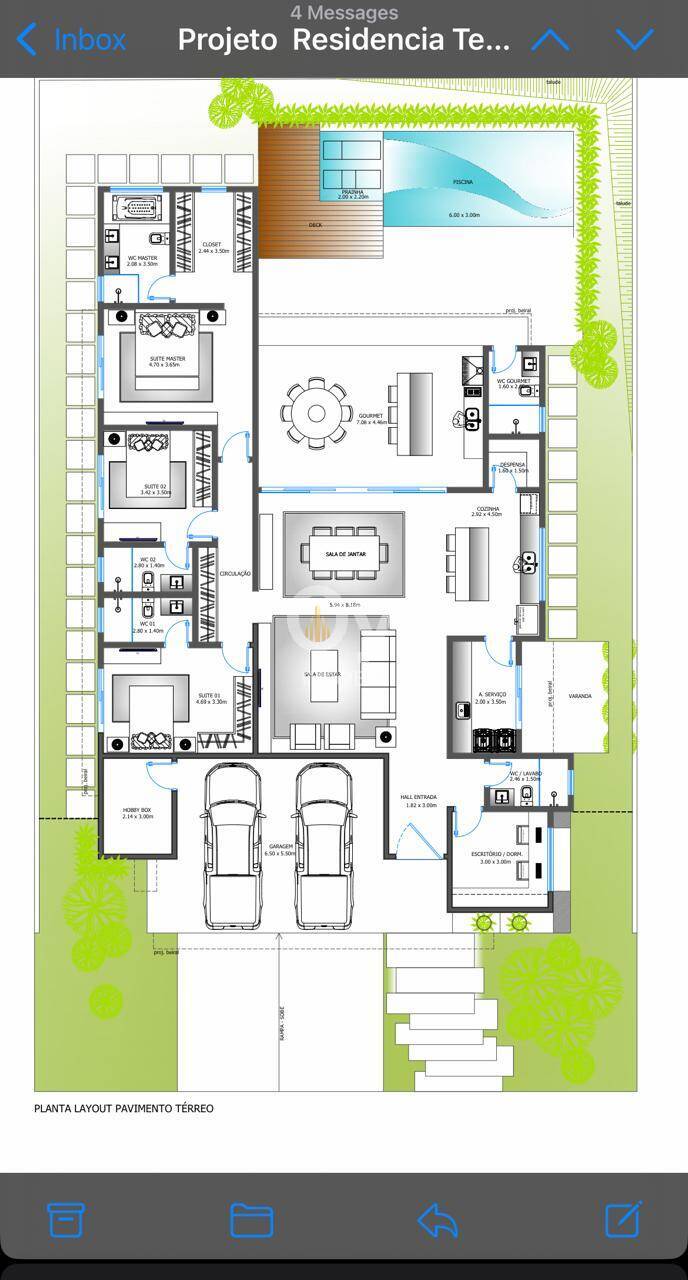 Casa Terrea Colinas do Paratehy Sul - Urbanova | 3 Suítes |600m² T- 283m² C